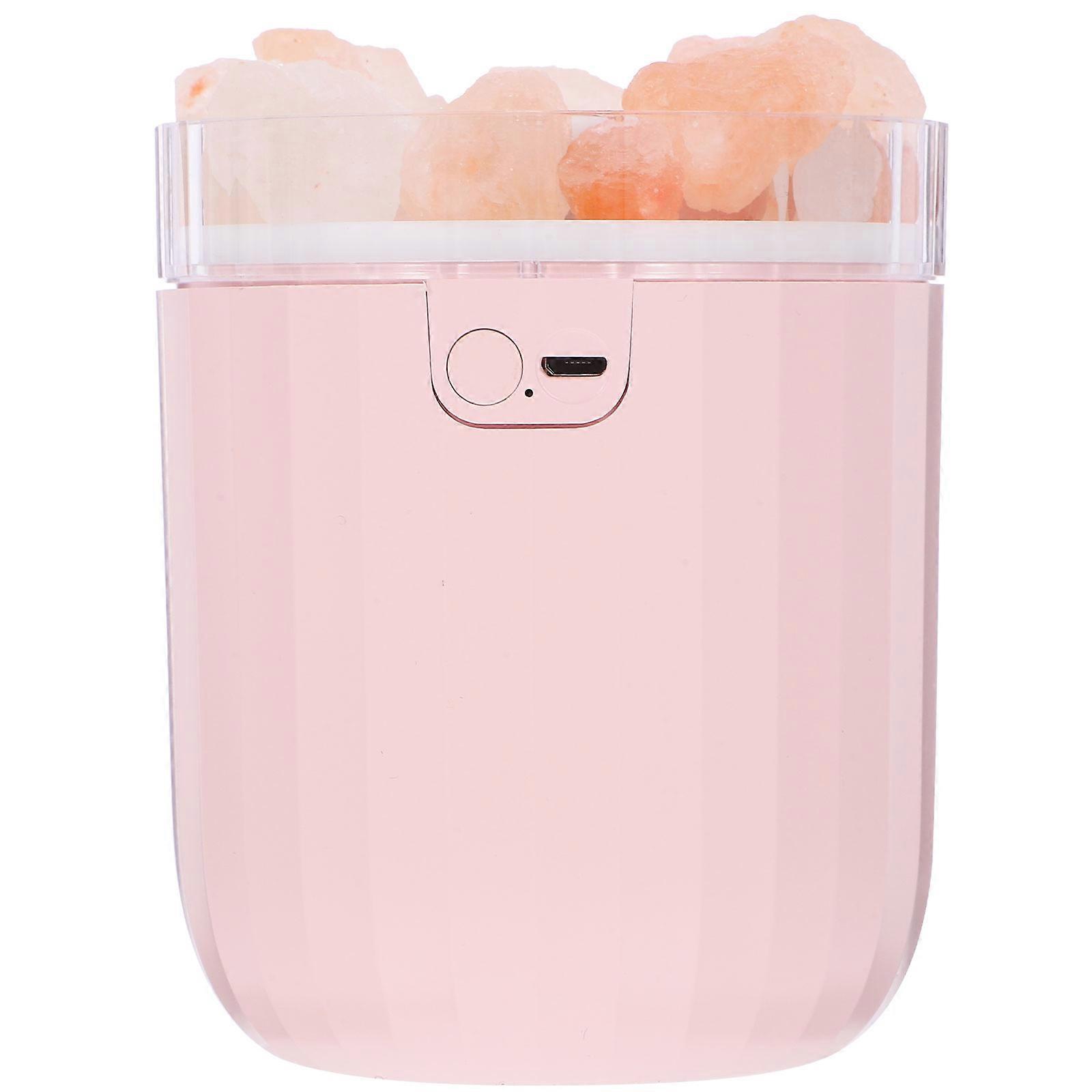 USB Aromatherapy Diffuser Large Capacity Salt Stone Humidifier for Home Office Quiet Operation Easy Refill Practical Design Pink