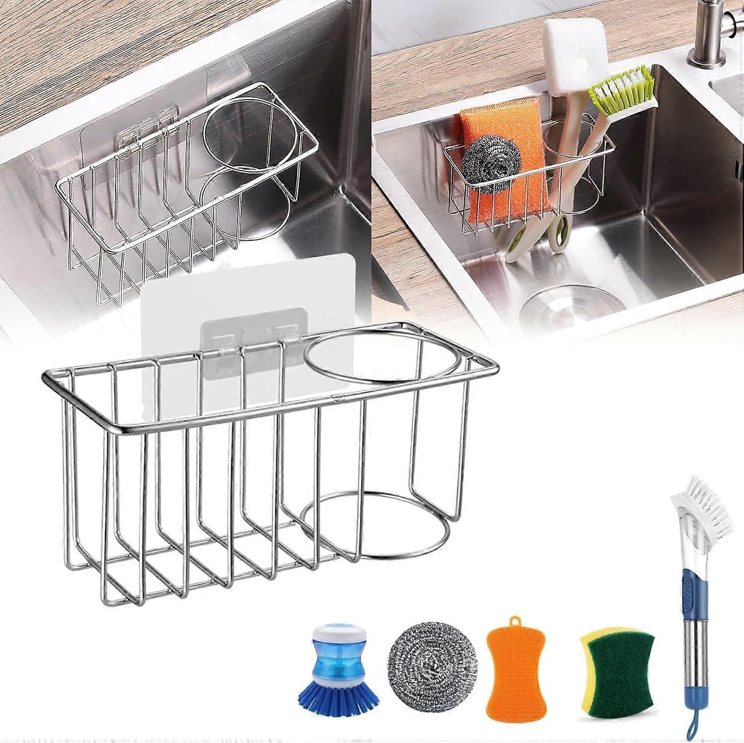 Kitchen Sink Brush Holder Kitchen Sink Caddy for Dish Sponge Inside