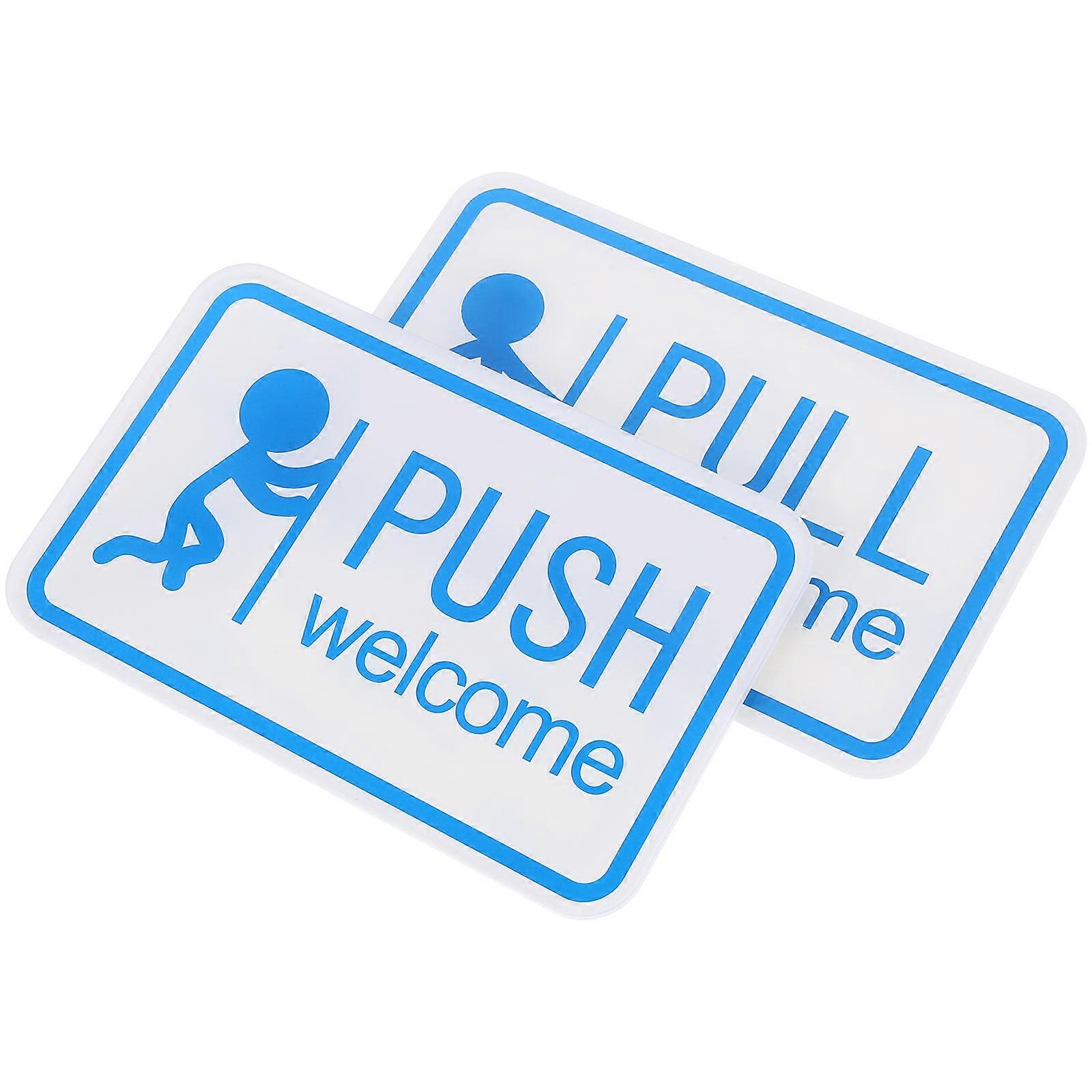 Door Push-and-Pull Sign Set Business Owners Public Space Managers Direction Indication 12.00X7.50X0.18CM 1Set