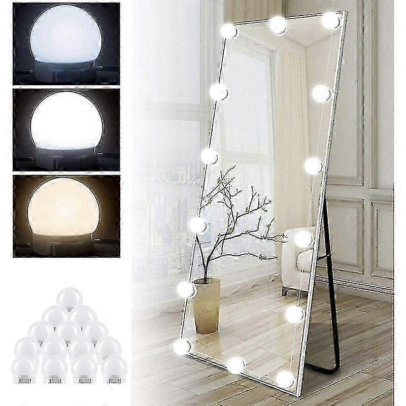 2025 Mirror Light Kit Of 14 Bulbs For Makeup Dressing Table, Dimmable Hollywood Led Mirror, Usb Dressing Lamp With Switch And Cable, 3 Colors And 10 B