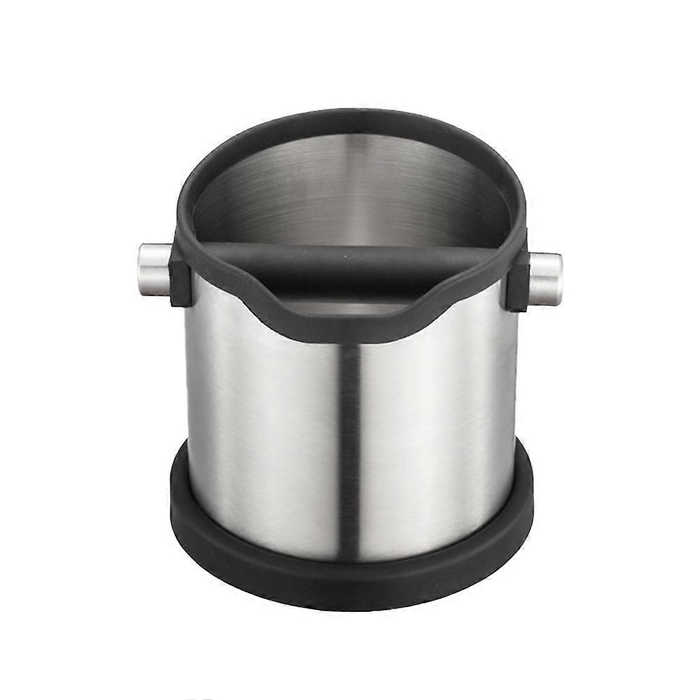 Knock Espresso Mülleimer Silber Abnehmbares Design Einfache Reinigung 1Set