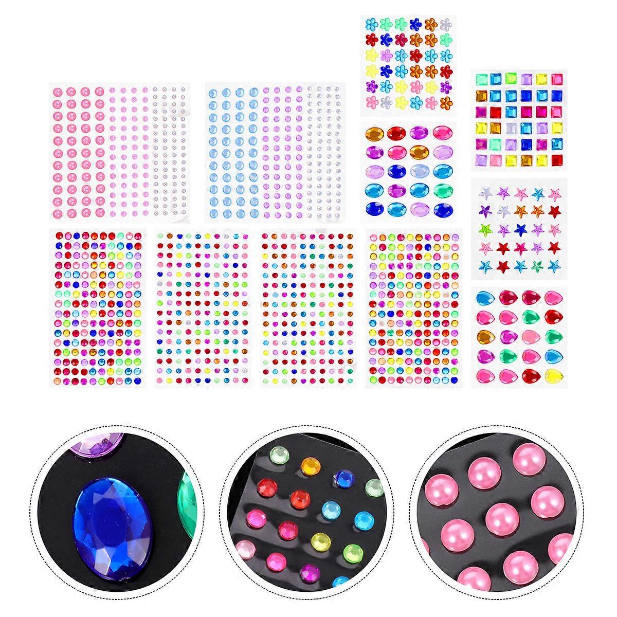 Face Gems Rhinestones Stickers Crystal Diamond Decorative Diy Art Craft 7 5Cm X 7 5Cm X 0 3Cm