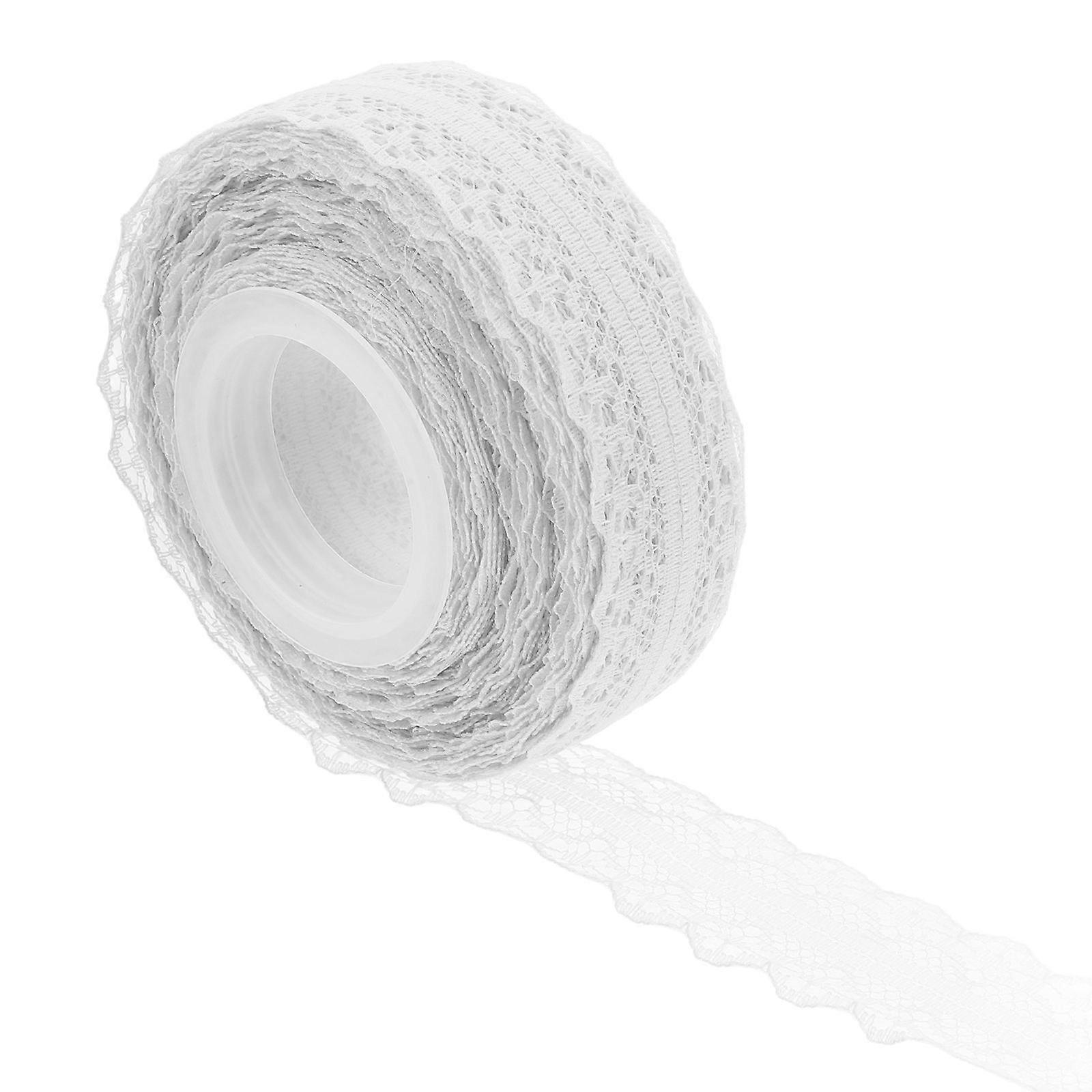 Elegant Lace Ribbon for Crafts, Weddings, and Parties – White DIY Trim for Cake, Present Decoration with Intricate Design, Versatile Use for Special