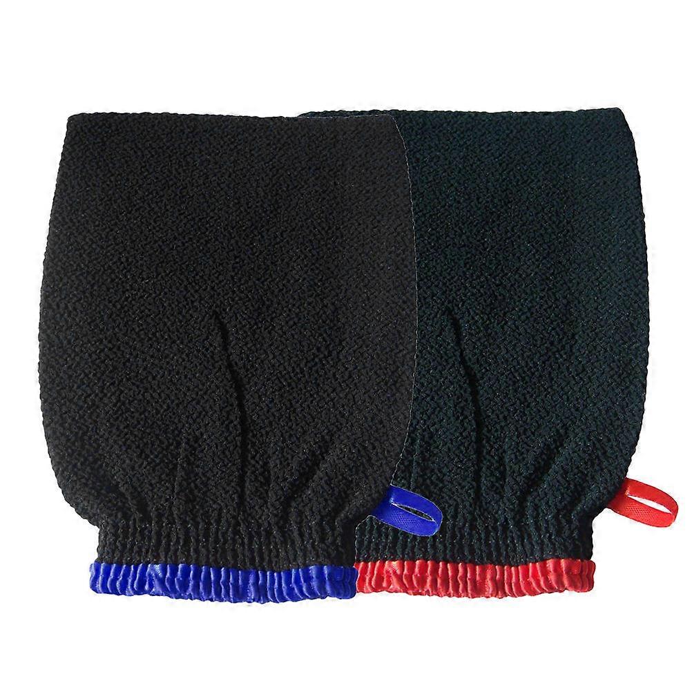 2pcs Exfoliating Scrub Gloves for Bath Shower Sauna Mitts for Men and Women (Random Color)