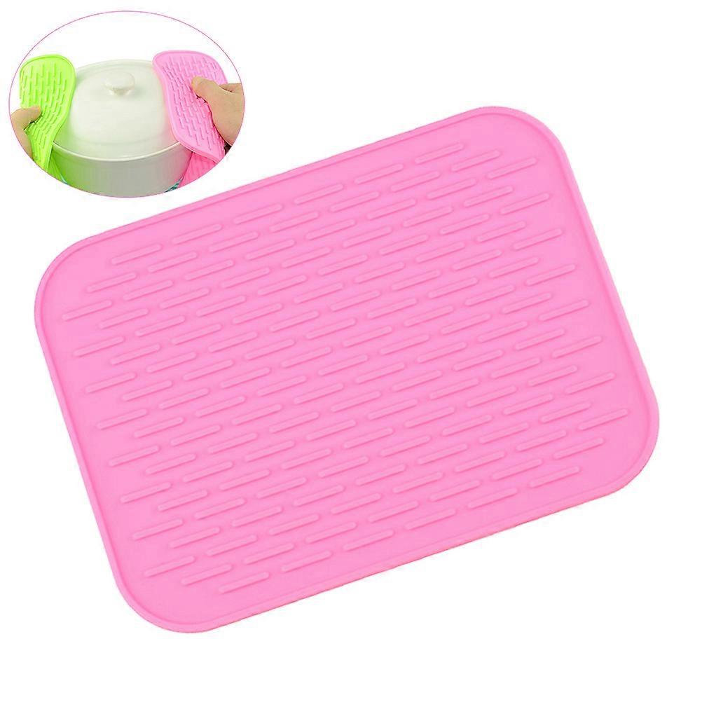 Heat Resistant Silicone Table Mat for Kitchen Use Pink Non Slip Coaster