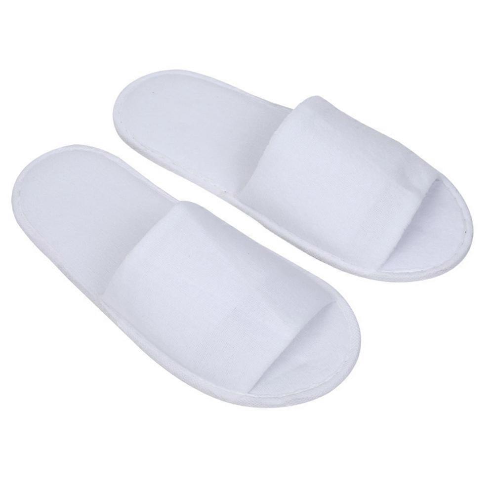 Disposable Slippers for Travel and Hotel Use Lightweight Comfortable EVA Material White Color Size 4 Pairs