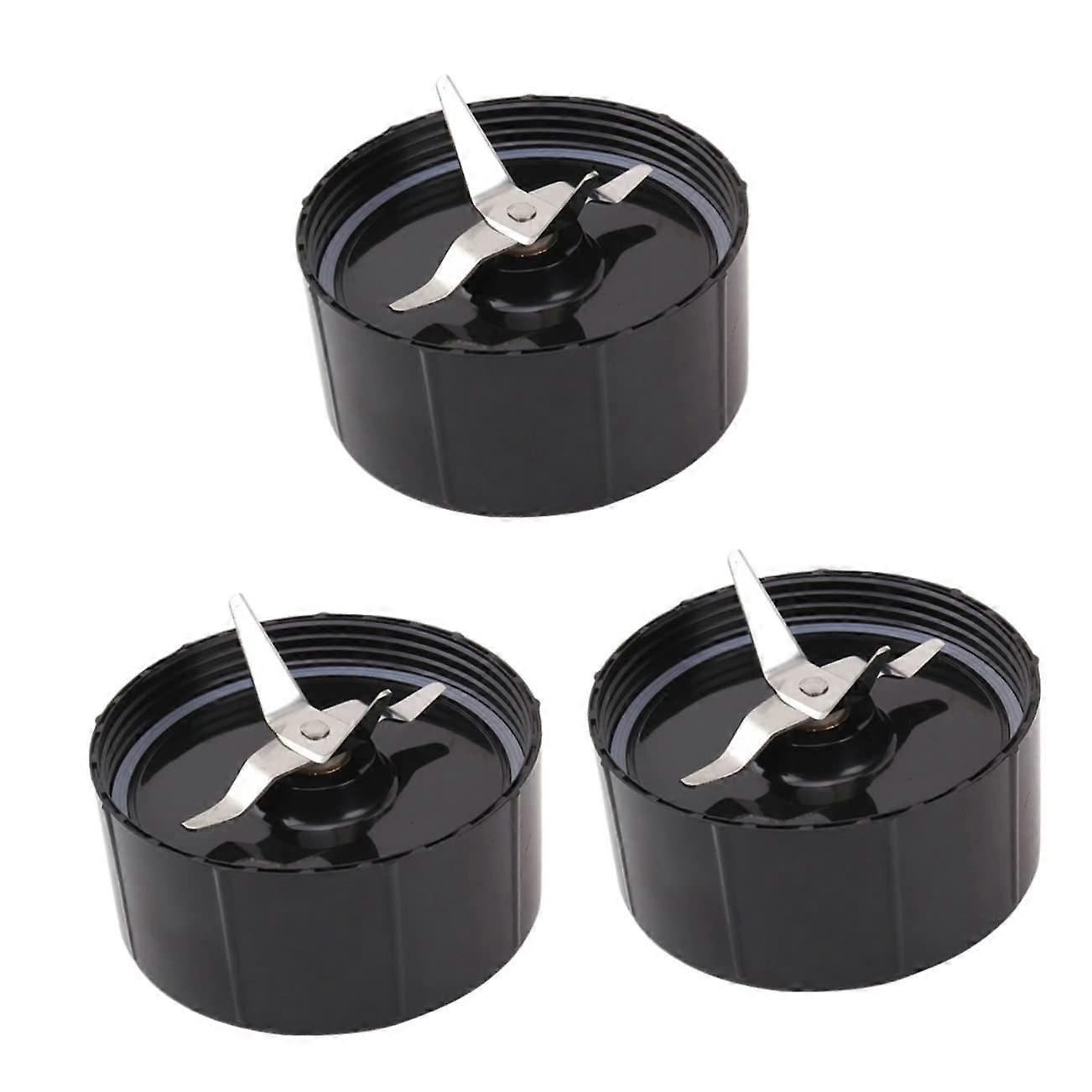 Replacement Mixer Blade 3-Piece Set With 4 Ribbed Gear Blades Black Mixer Accessories Compatible With Most Stand Mixers