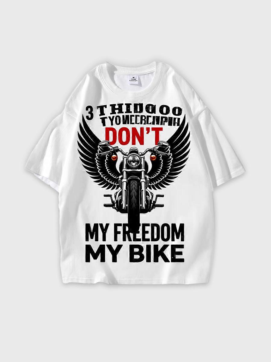 T-shirt round neck Pattern loose short sleeve E413