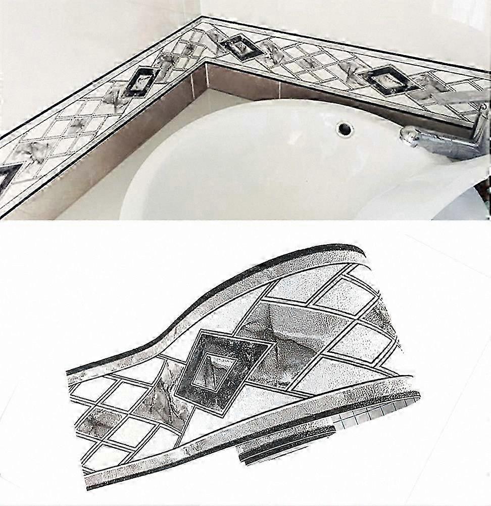 Grey Self-Adhesive Waterproof Wallpaper Border, 10cm x 5m