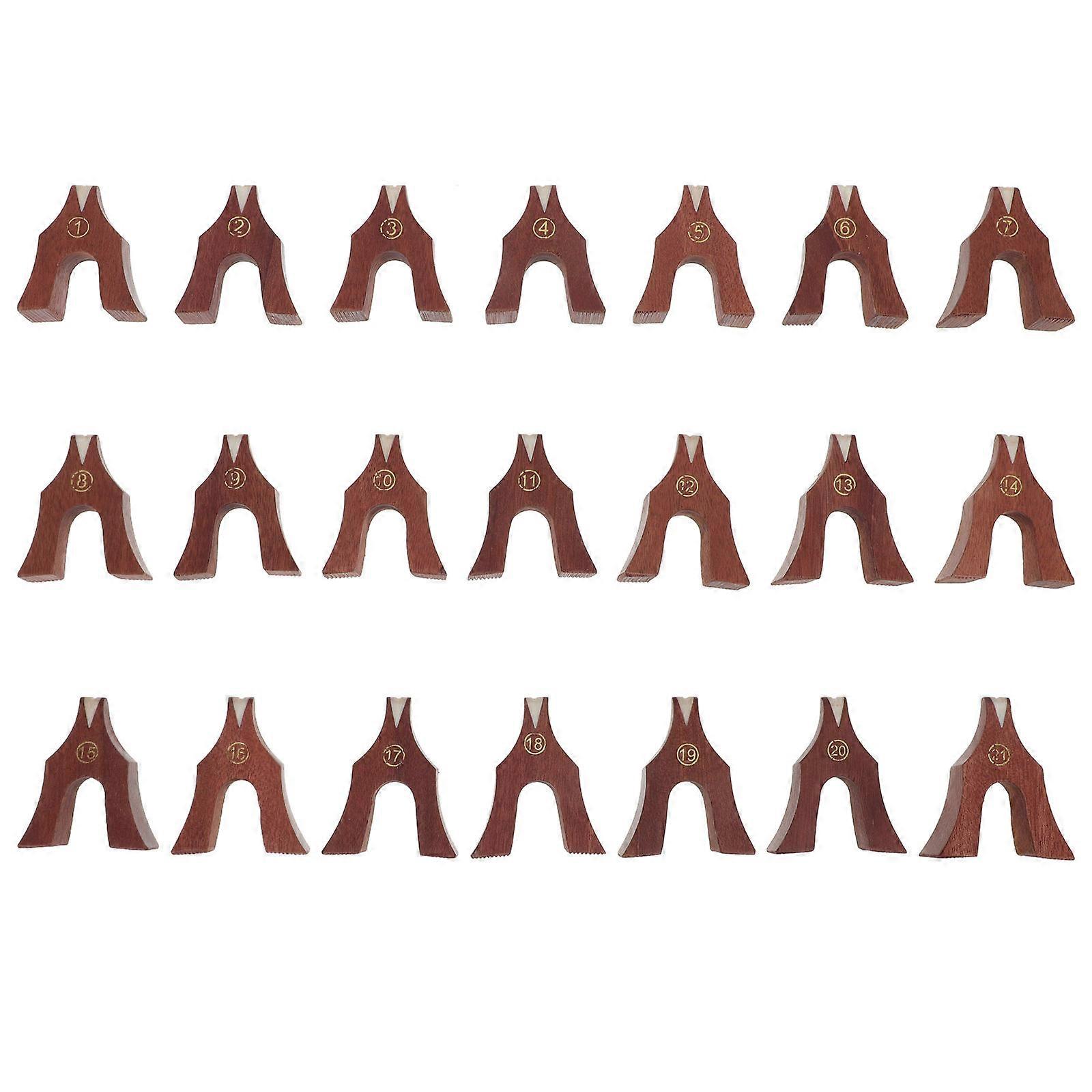Guzheng Bridge Accessory Traditional Musical Instrument Parts Improves Timbre Brown 6.5x5.5cm 21Pcs