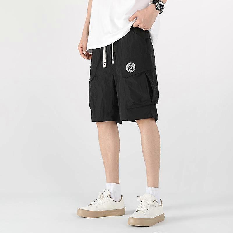 Plus Size Ice Silk Casual Shorts Men's Loose Medium Shorts Sports Cargo Quick-drying Pants