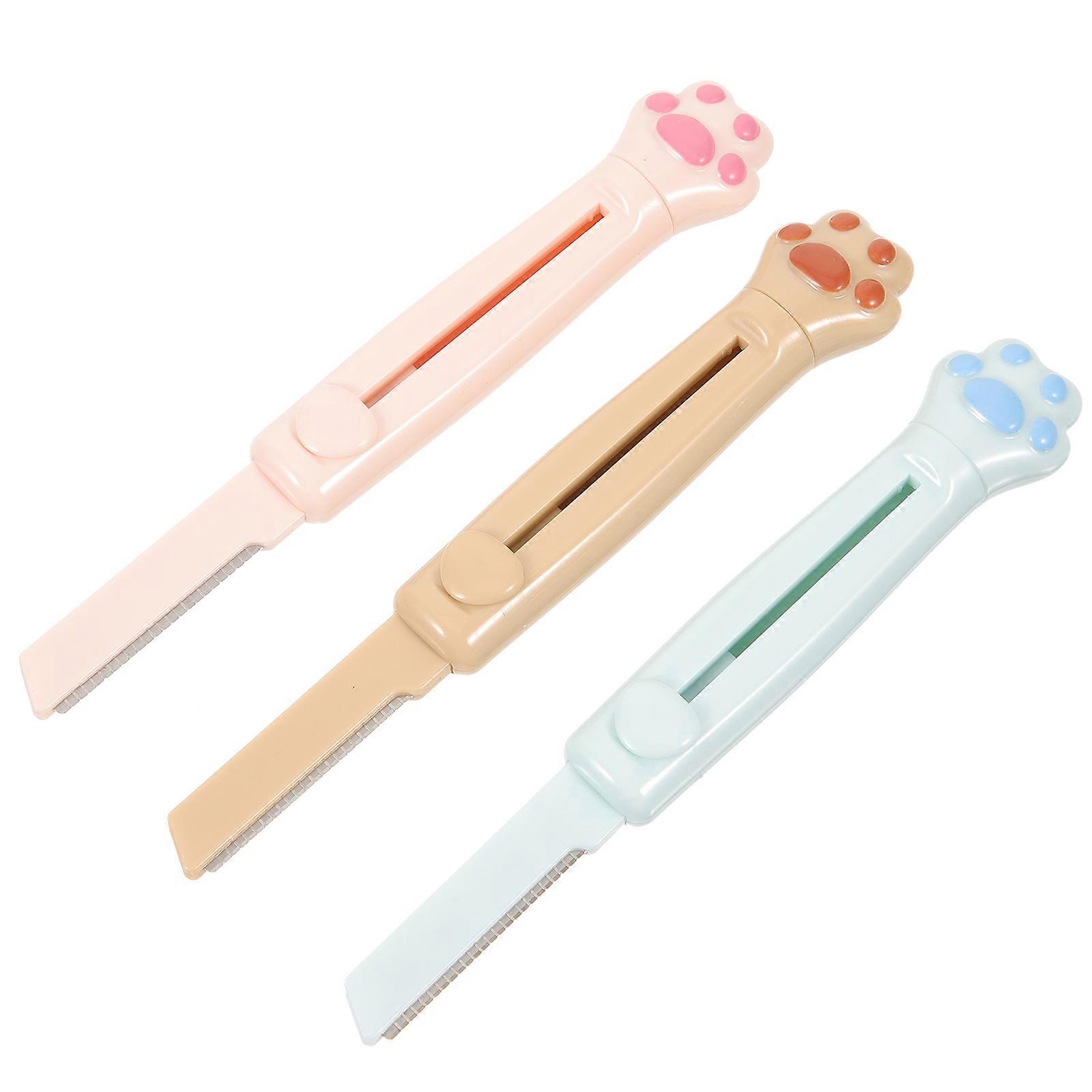 Eyebrows Shaper Cartoon Eyebrow For Facial Hair Removal Home Use Pink 3Pcs