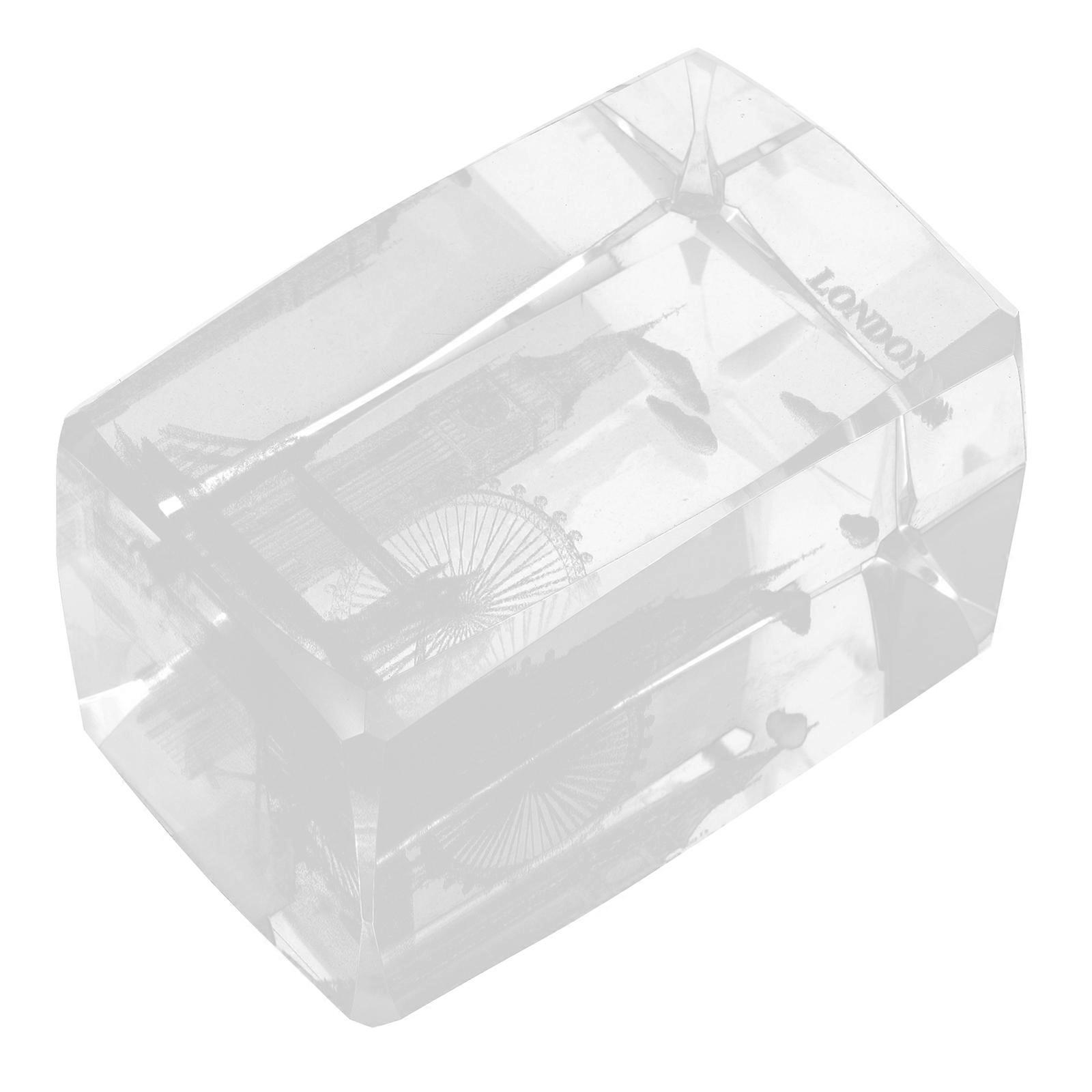 Transparent Crystal Ashtray for Home Engraving Cube Souvenir with Material and Stylish Look