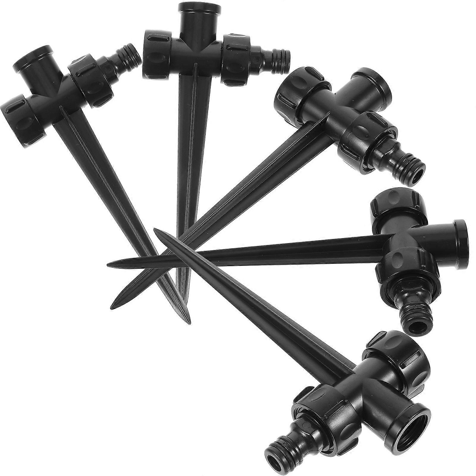Garden Sprinkler Head Stake Plastic Black for Light Use 5pcs Durable and Easy to Install