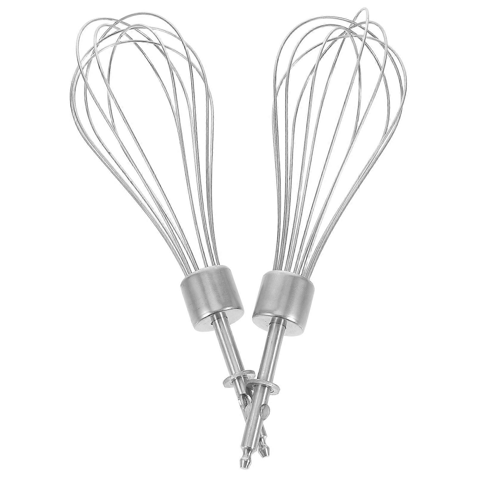 Electric Egg Whisk Mixer Attachments For Home Kitchen Use Silver 2Pcs