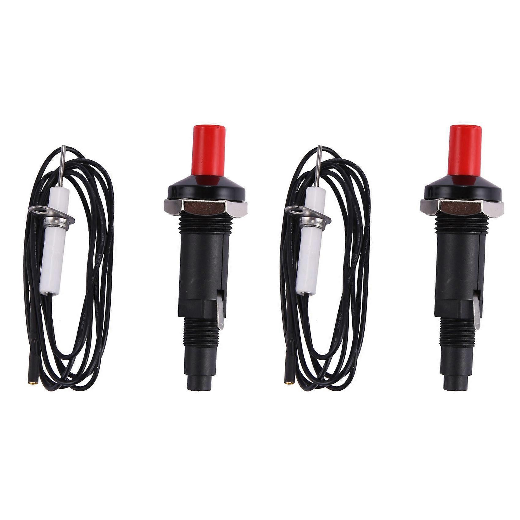 2X Piezo Ignition Set with Cable 1000mm Long Push Button Kitchen for Gas Stoves Ovens