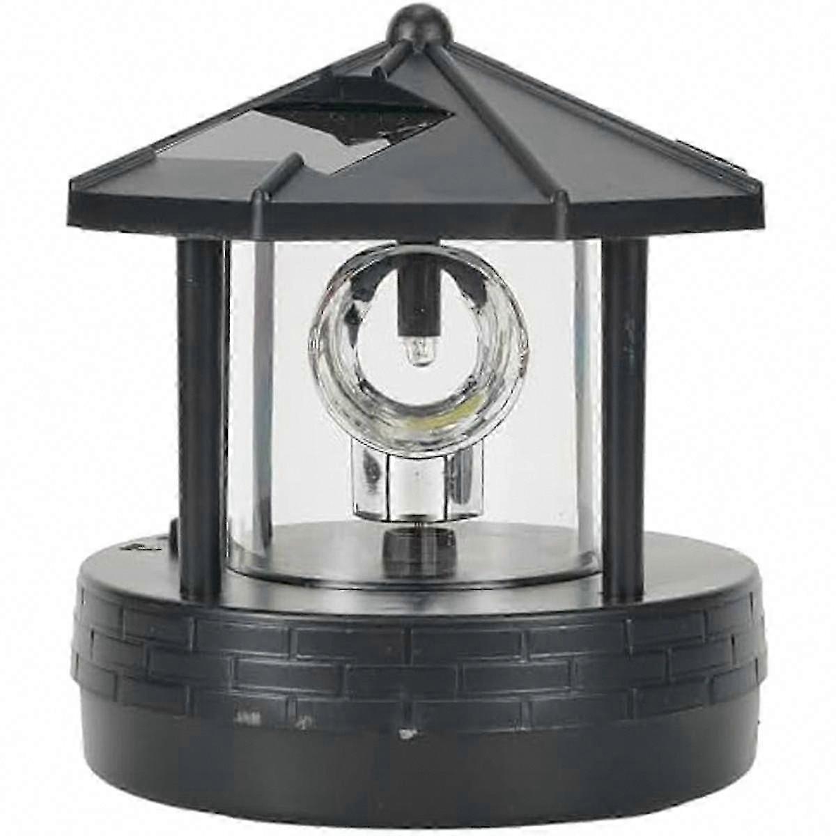 Solar Powered LED Lighthouse Light - 360 Rotating Outdoor Landscape Path Lighting for Garden & Yard