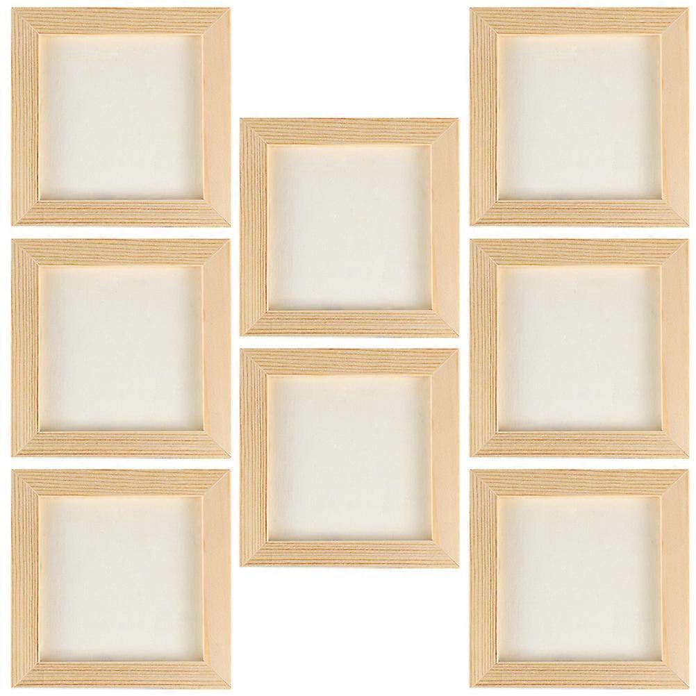 Children Diy Picture Frame Wooden Photo Frame Craft 8.5X8.5CM Inner Frame 8Pack