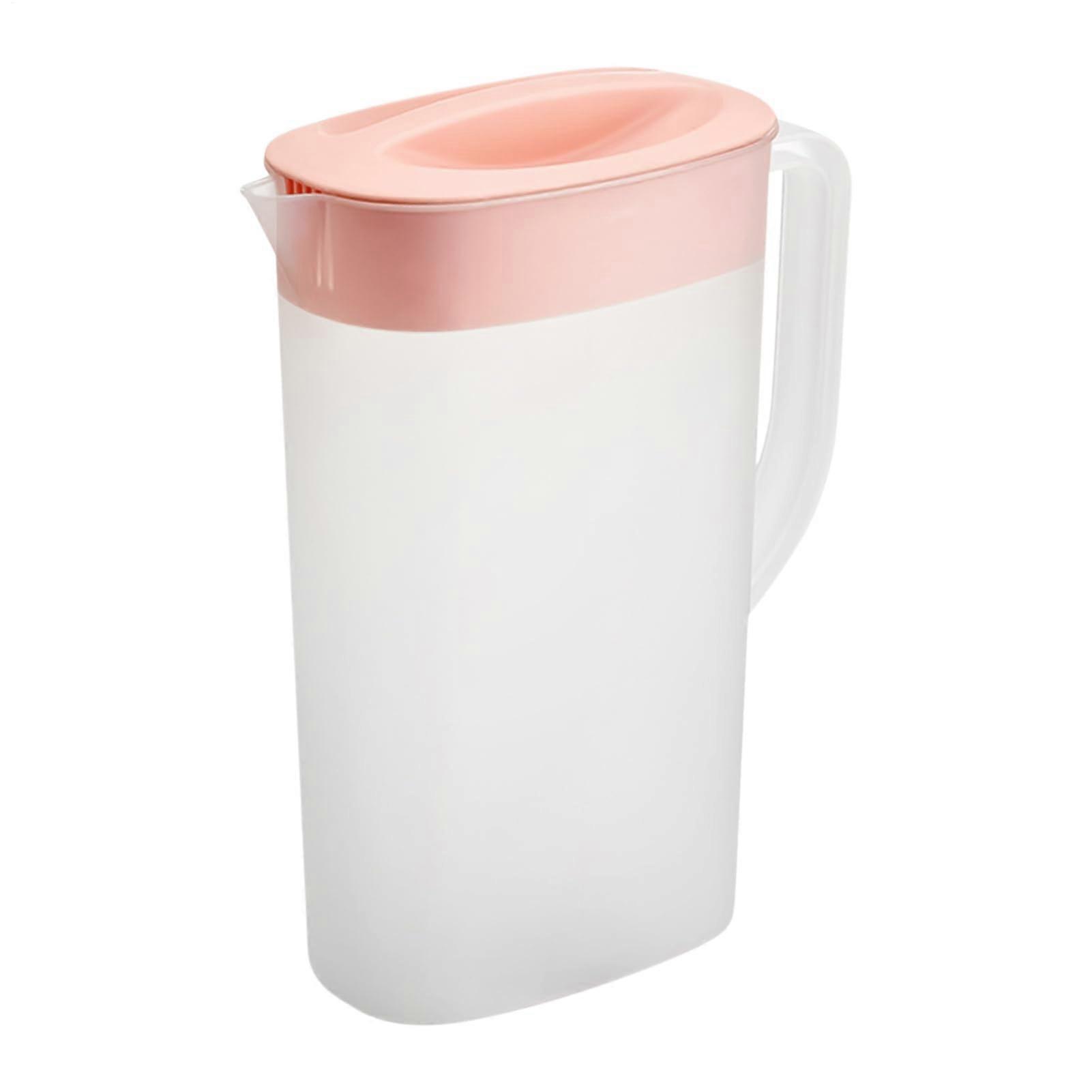 Plastic Pitcher Practical Refrigerator Water Container Transparent Iced Beverage Dispenser Pink