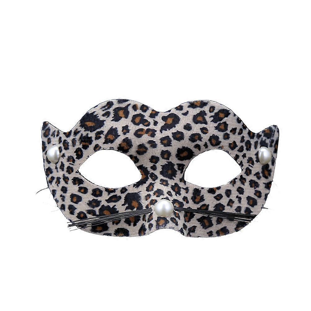 Leopard Masks Vintage Half Face Mask Costume Prop For Masquerade Party Comfortable 1Pcs