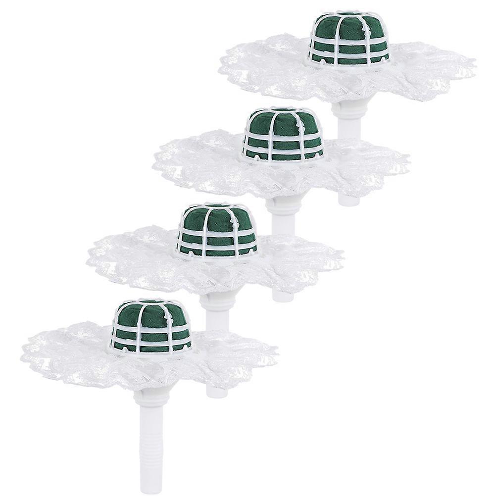 4 Sets of Wedding Bridal Handle Bouquet Holders with Mud Lace for DIY Flowers