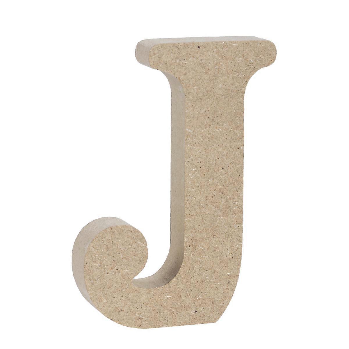 Wooden Alphabet Letters Plaque for Decoration Use with Light Brown Color J