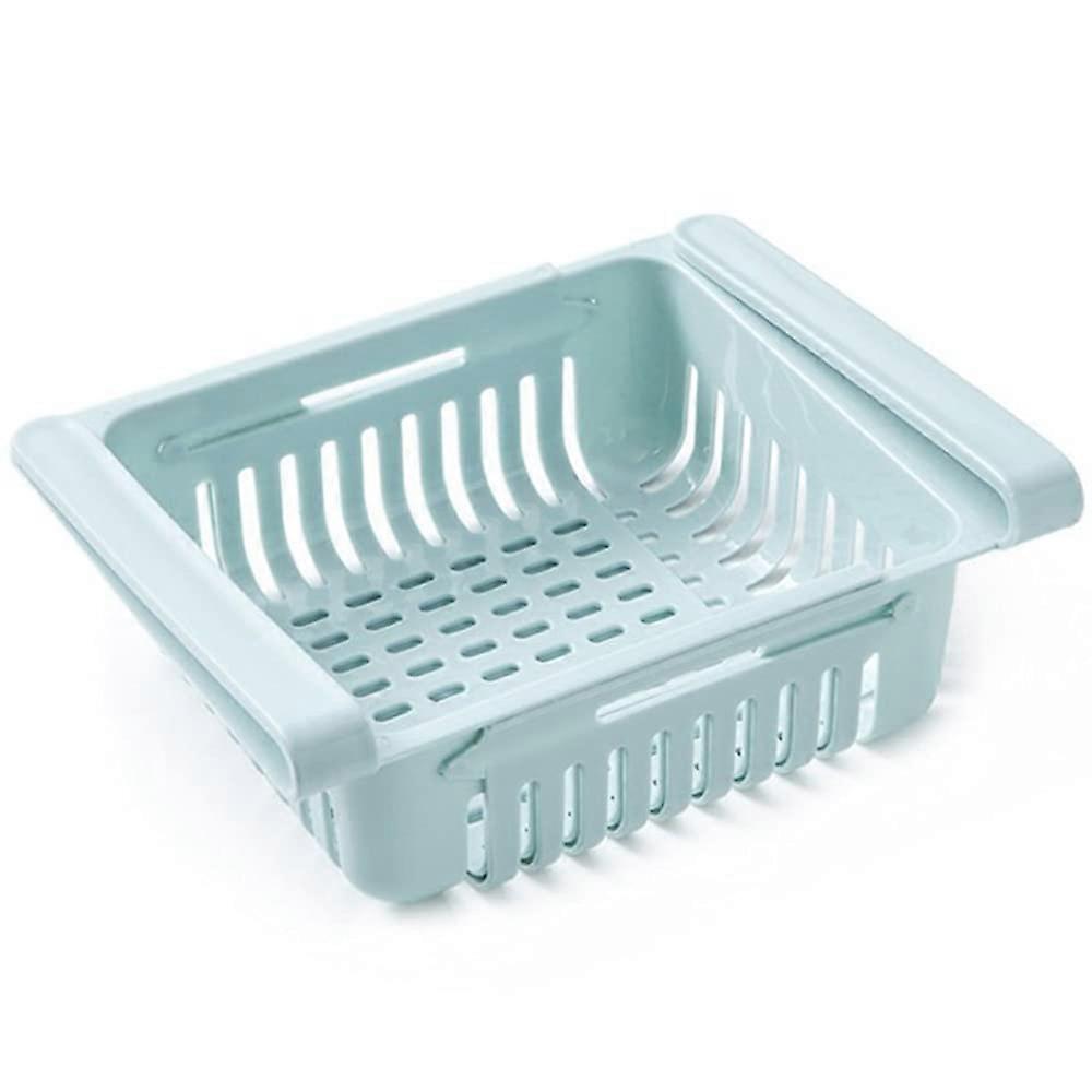 Refrigerator Drawer Organizer, 4 Pack Retractable Storage Box (Blue)