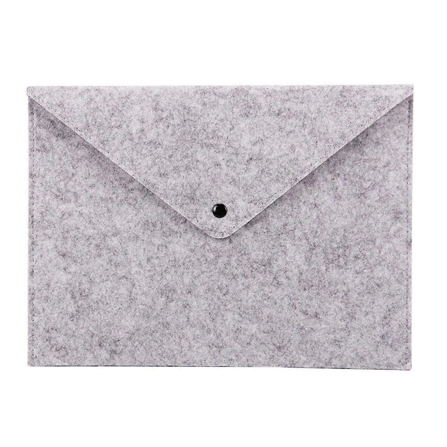Document Bag A4 Size Large Capacity, Chemical Felt File Organizer, Light Grey, Solid Briefcase Style