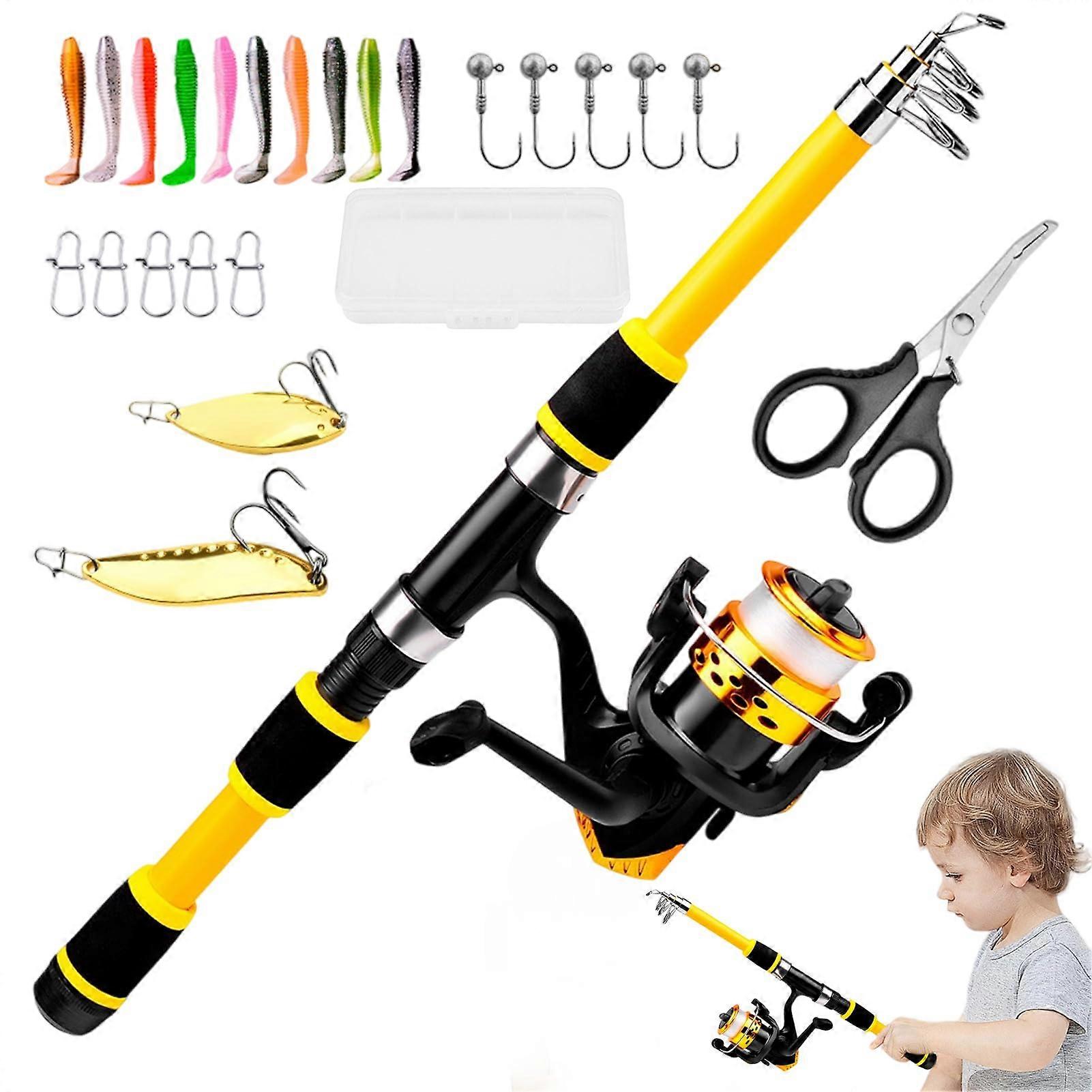 Fishing Rod for Children - Portable Telescopic Fishing Pole for Saltwater and Freshwater - Ideal for Camping and Kayaking