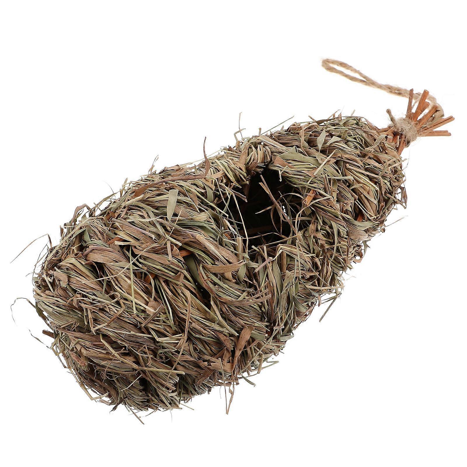 Simulation Bird Nest Weaving Straw Nest Hanging Woven Birdhouse for Balcony