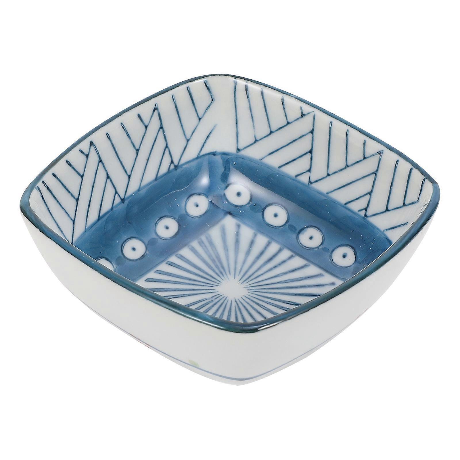 Sushi Plate With Dipping 1Pack Irregular Shape Japanese Style Blue Ceramic Suitable For Various Occasions