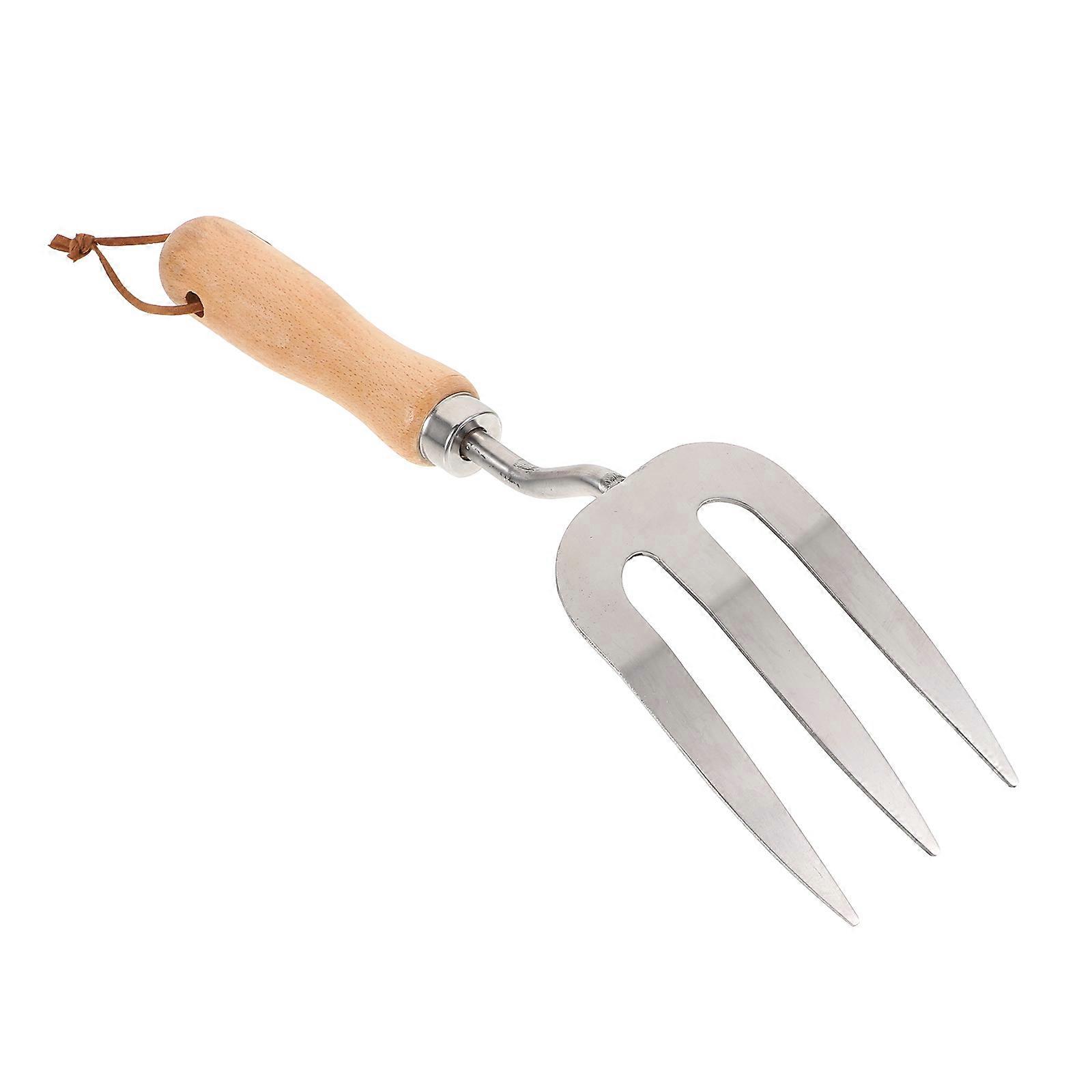 Durable Stainless with Ergonomic Wooden Handle for Gardening Use Silver