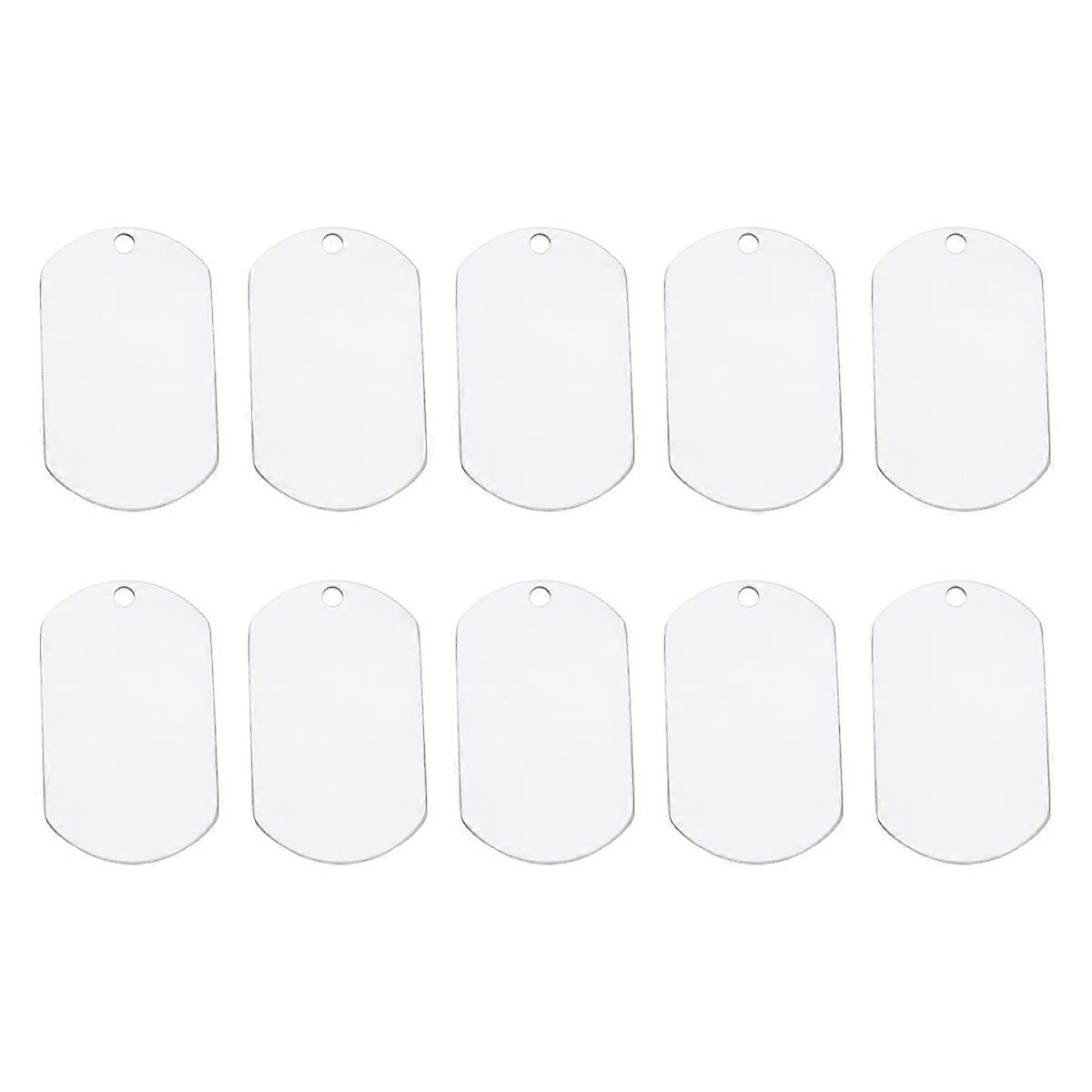 Scratch Resistant Pet Tag For Dogs Daily Use Silver Hanging ID Tags Identification 10Pcs