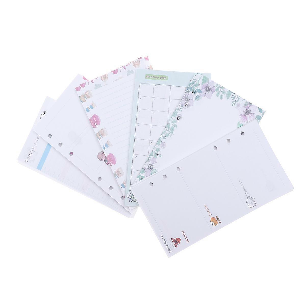 Assorted Color Loose Leaf Paper Refills For Children Classmates Friends A6 Standard Writing 6Pcs