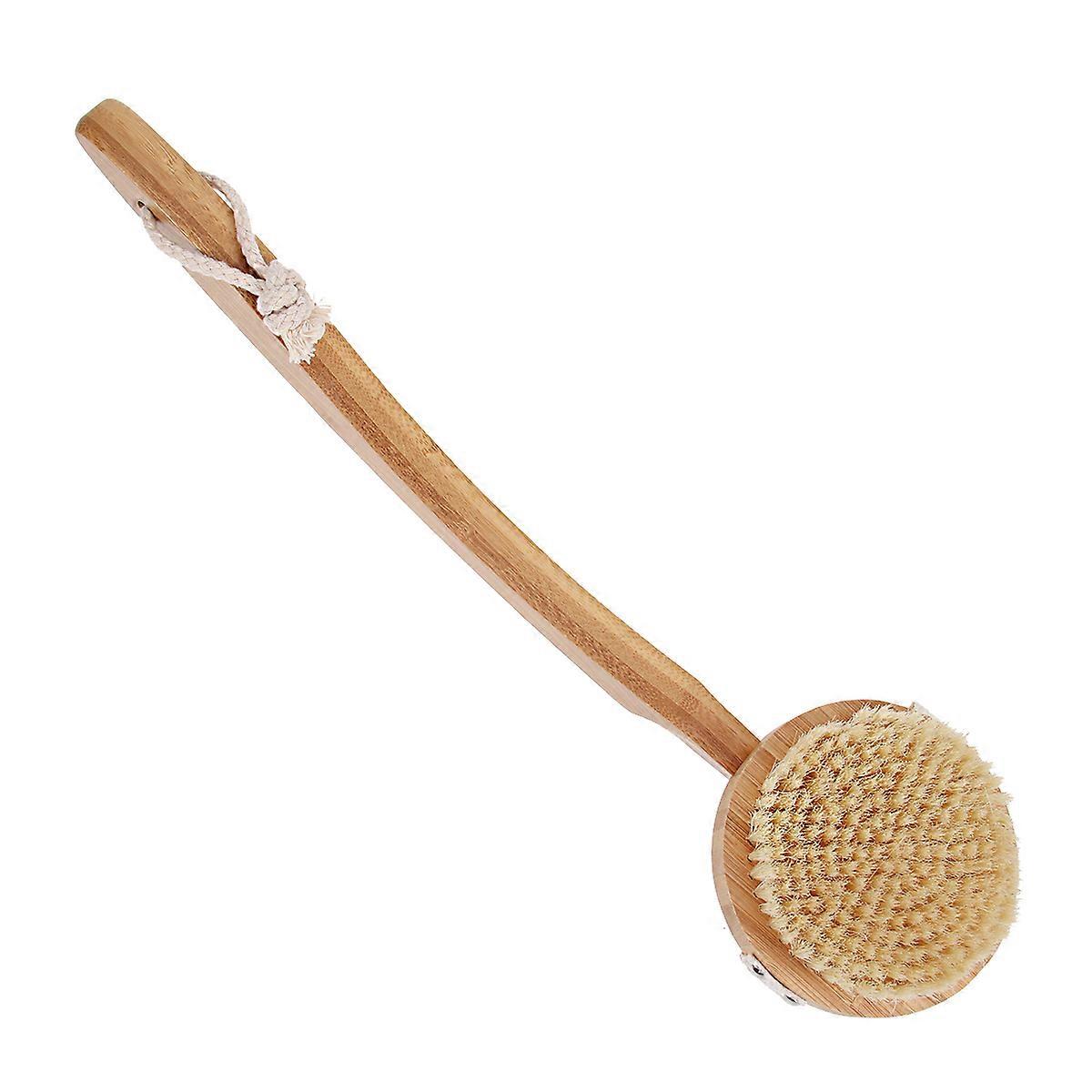 Long Handle Soft Bristle Shower Brush for Deep Cleansing and Exfoliating in Shower 1pc Khaki