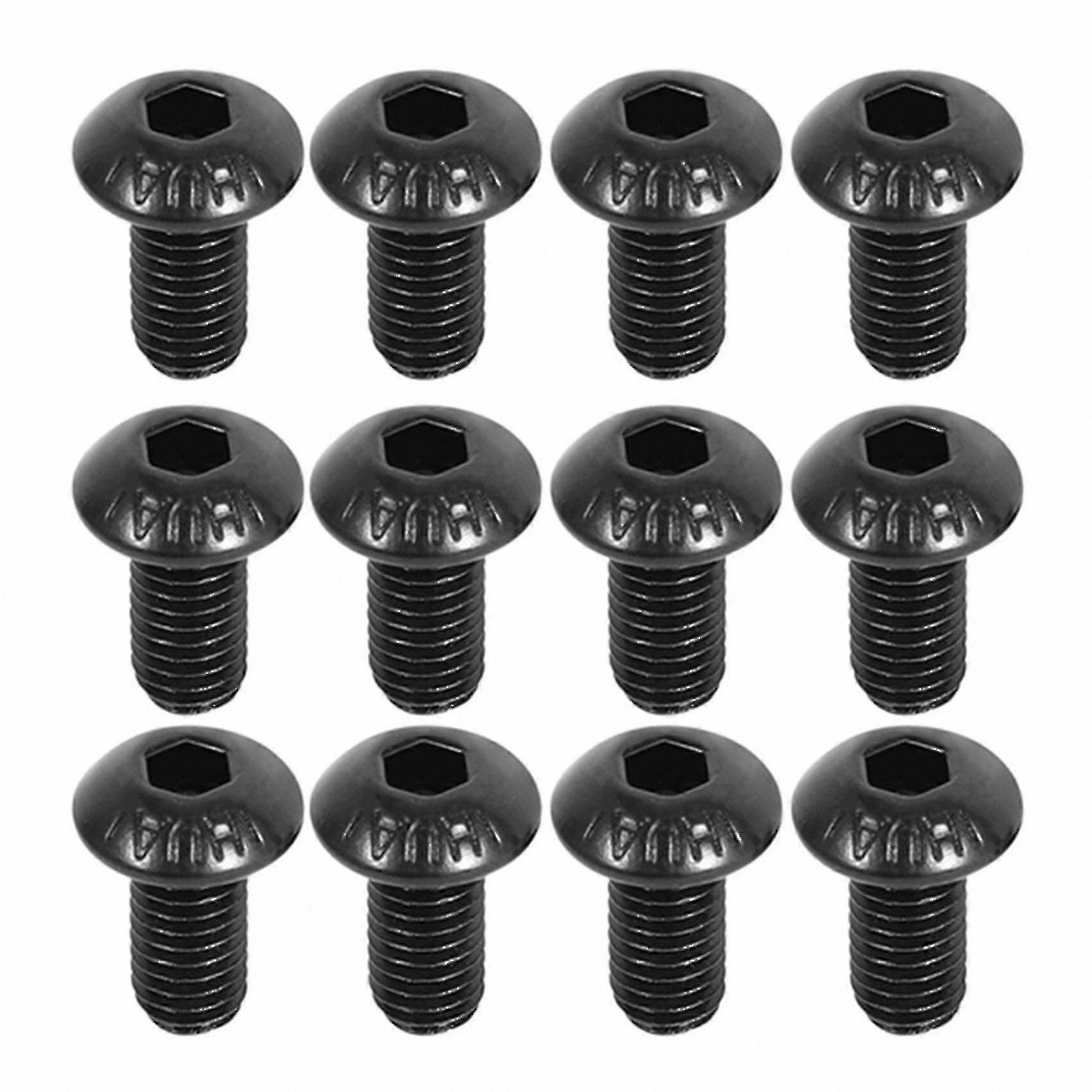 Black M5 X 10mm Hex Head Screw Cap Button - 50 Pack