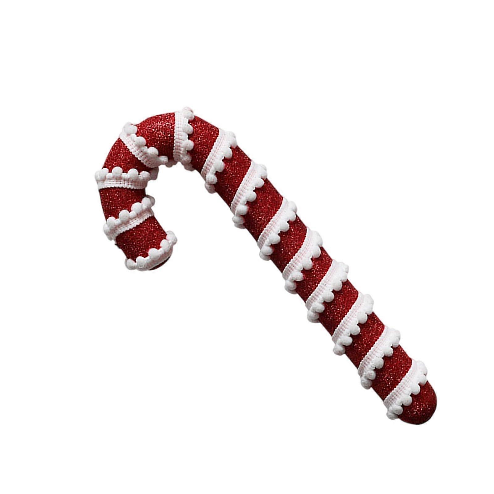 Candy Cane Shape Ornament for Christmas Tree - Colorful Crutch Hanging Charm Decoration for Window and Door
