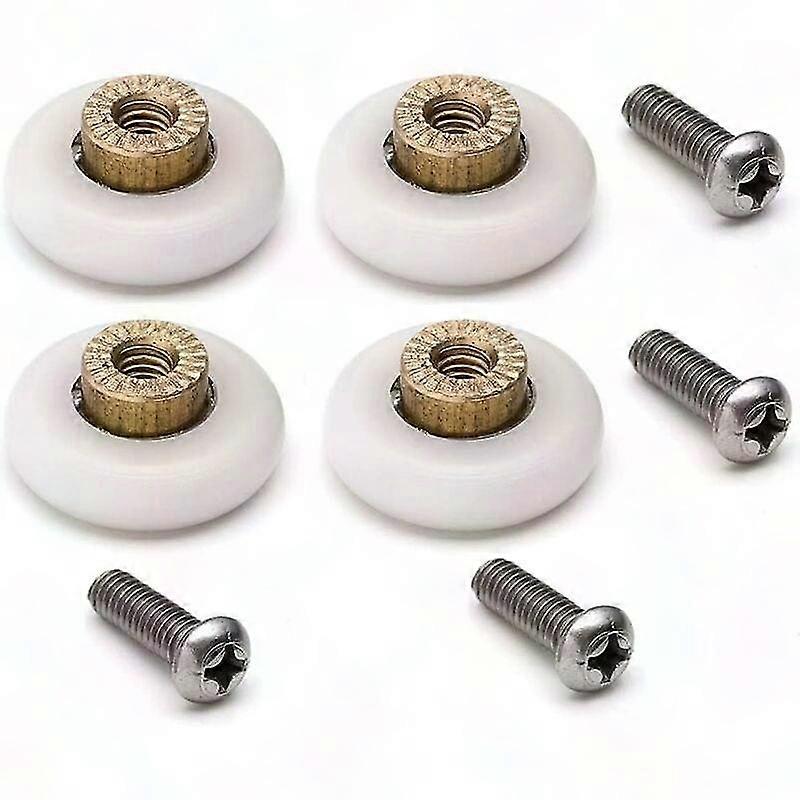 4 Replacement Rollers for Sliding Doors with M4 Screws, 19mm Diameter