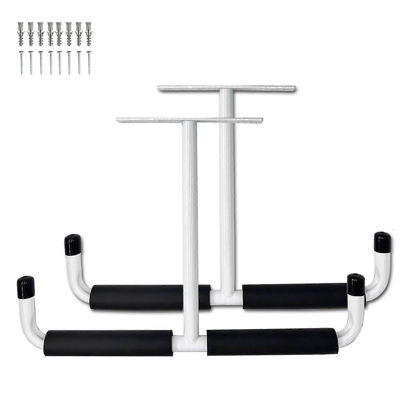 Kayak Storage Rack Garage Ceiling Hooks, Stainless Steel Ceiling Storage Solution, Space Efficient Organizer Mount for Kayak 2pcs White