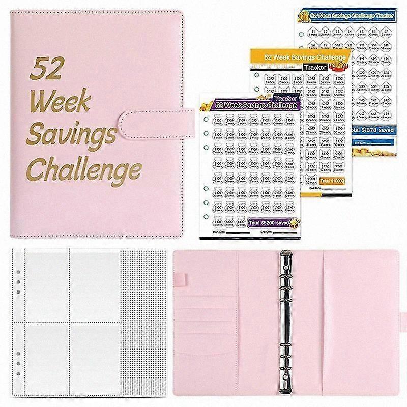 52 أسبوعا من موثق تحدي توفير المال مع مظاريف نقدية للادخار ، A5 ميزانية الموثق المدخرات شال