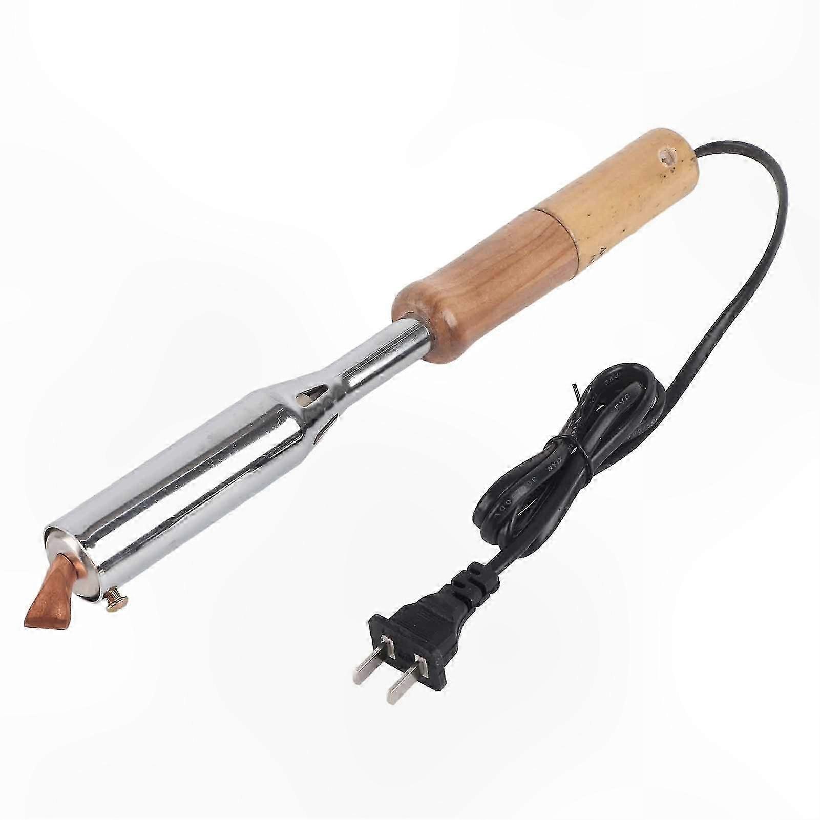 150W Electric Soldering Iron with Chisel Tip and Wood Handle for Welding Projects