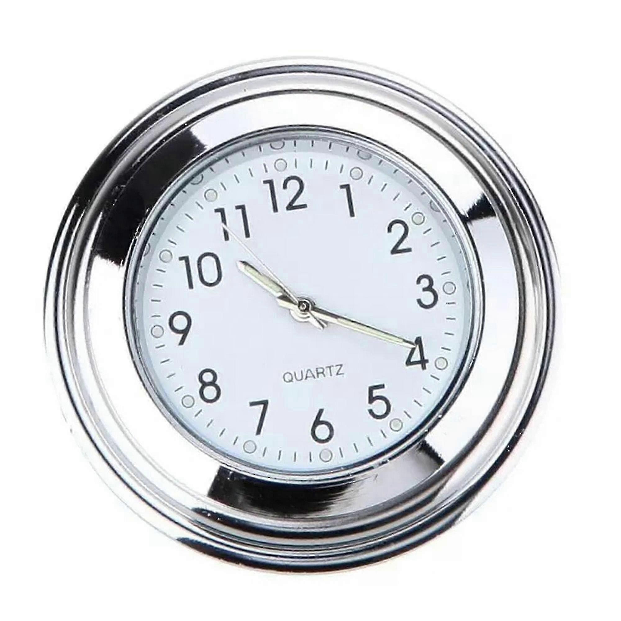 Waterproof Universal Quartz Clock for Motorcycles with White Handlebar Mount
