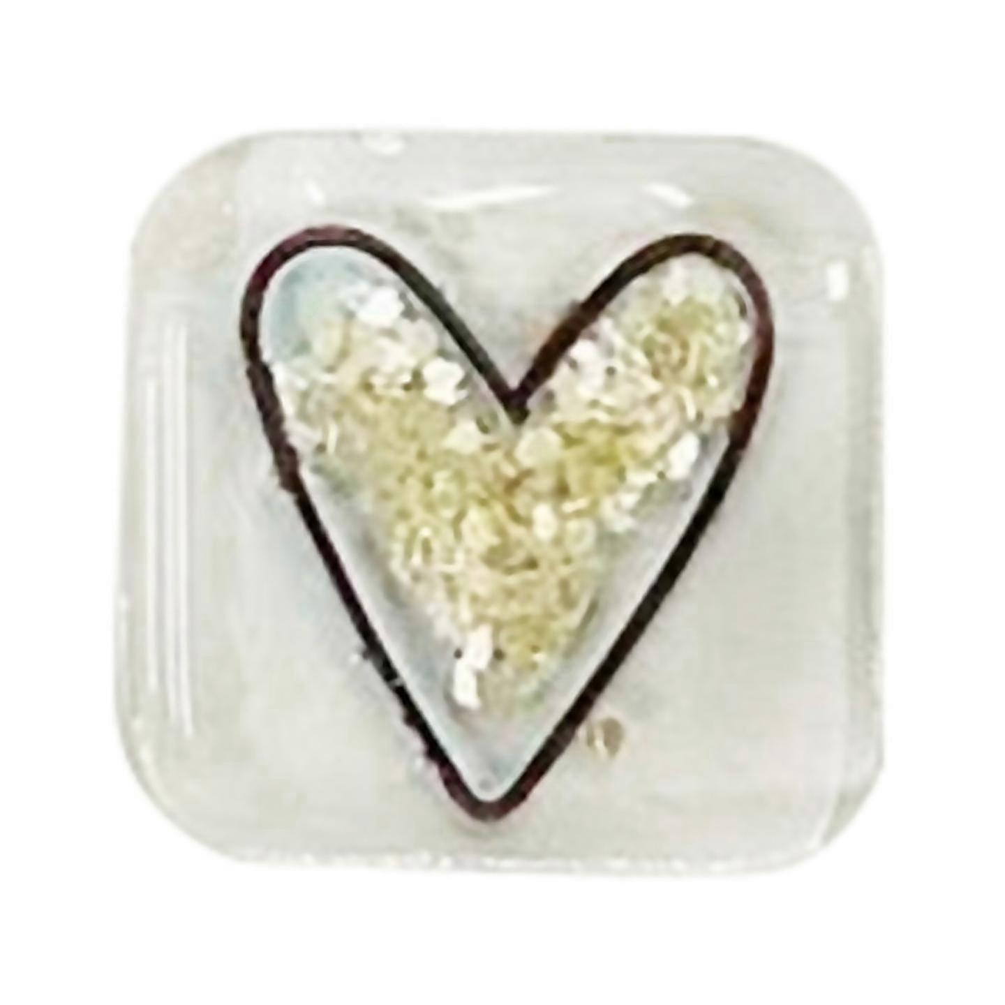 For Pocket Token Glass Heart Card Keepsake Giftheart Keepsake Silver