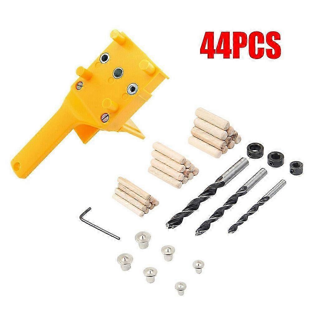 Woodworking Punch Positioner Woodworking Tool Set of 44 Pieces Dowel Drill Guide Adjustable Drilling Guide Locator And Scale