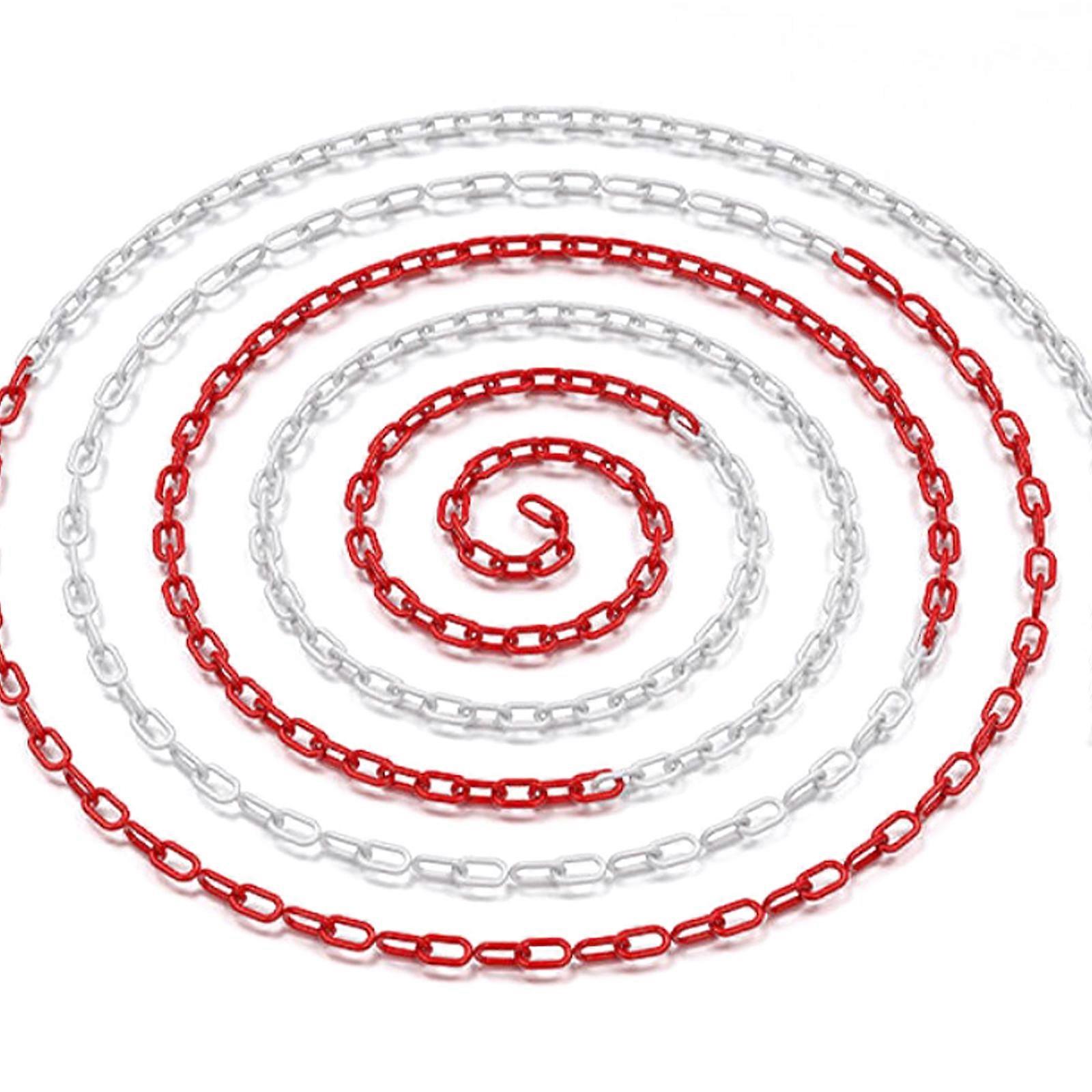 Reflective Barrier Chain 20M Length Safety Chain Barrier For Hazard Caution Parking Area Delineation And Traffic Red and white