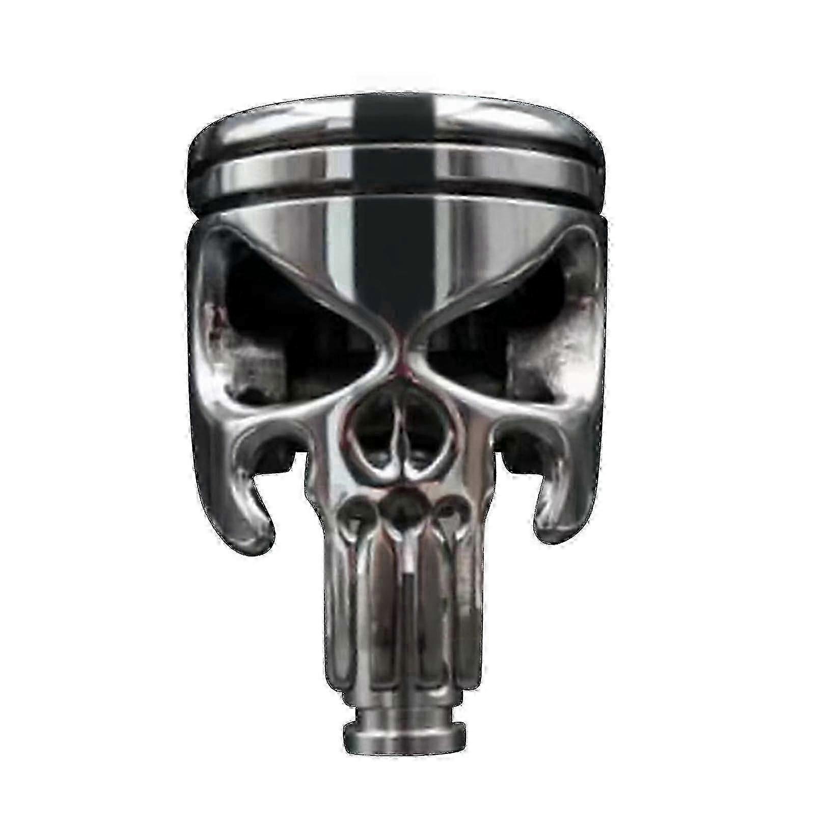 ユニバーサル合金クロームスカルカーマニュアルシフトノブスティックギアシフター、50%オファー