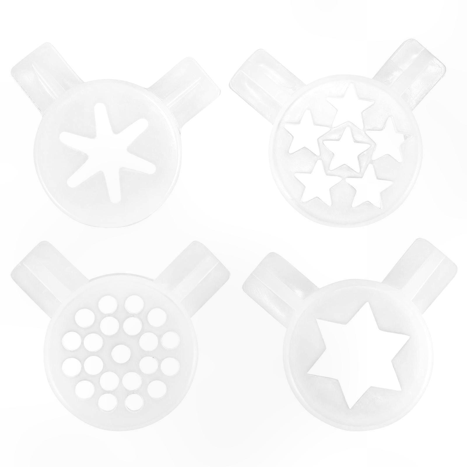 4-Pack Ice Cream Machine Nozzles with Modeling Caps and Fittings for Replacement Use