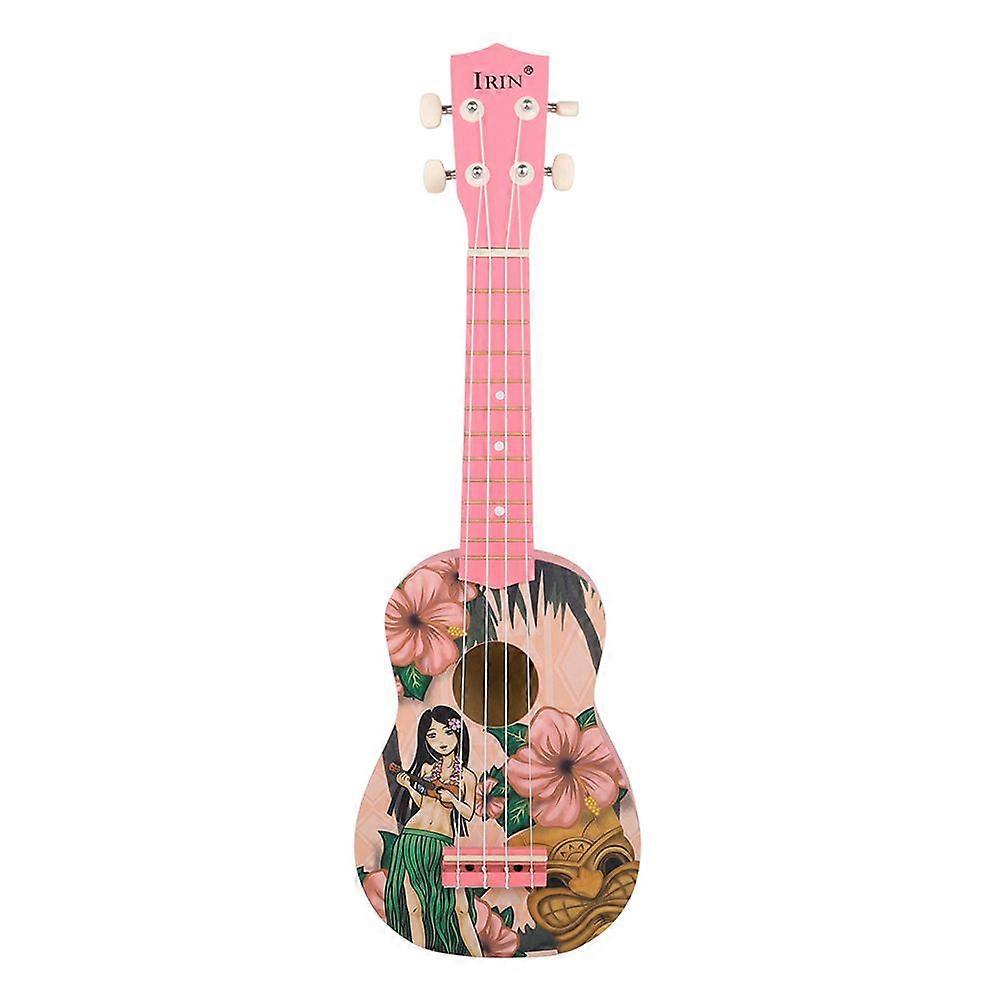 1 Pc Colorful Beginner 21 Inch Ukulele Lovely Small Size Four-string Ukulele (Pink)