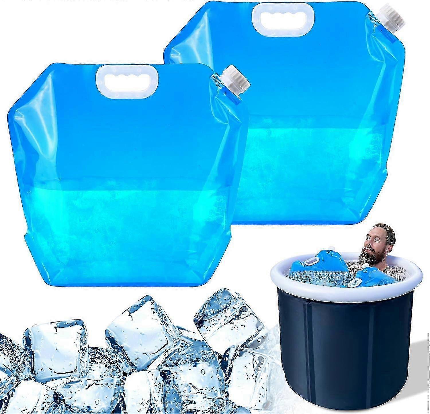 2pcs sacs de bain de glace, grand portable plongée froide baignoire congélateur sacs d’eau pour la récupération des athlètes à domicile