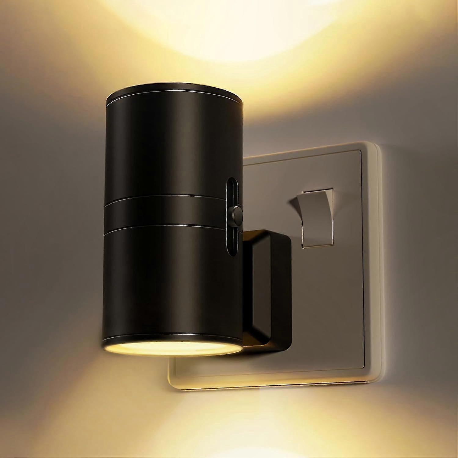 Wall-Mounted Night Light with Dusk to Dawn Sensor, Adjustable Warm White Glow, 0-100LM Brightness Control, Vintage Design, Single Pack